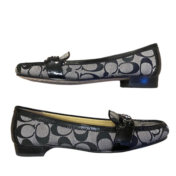 Coach black leather and canvas loafers - Picture 6 of 9